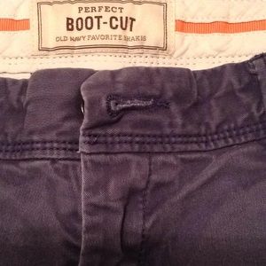 Blue khaki boot-cut pants
